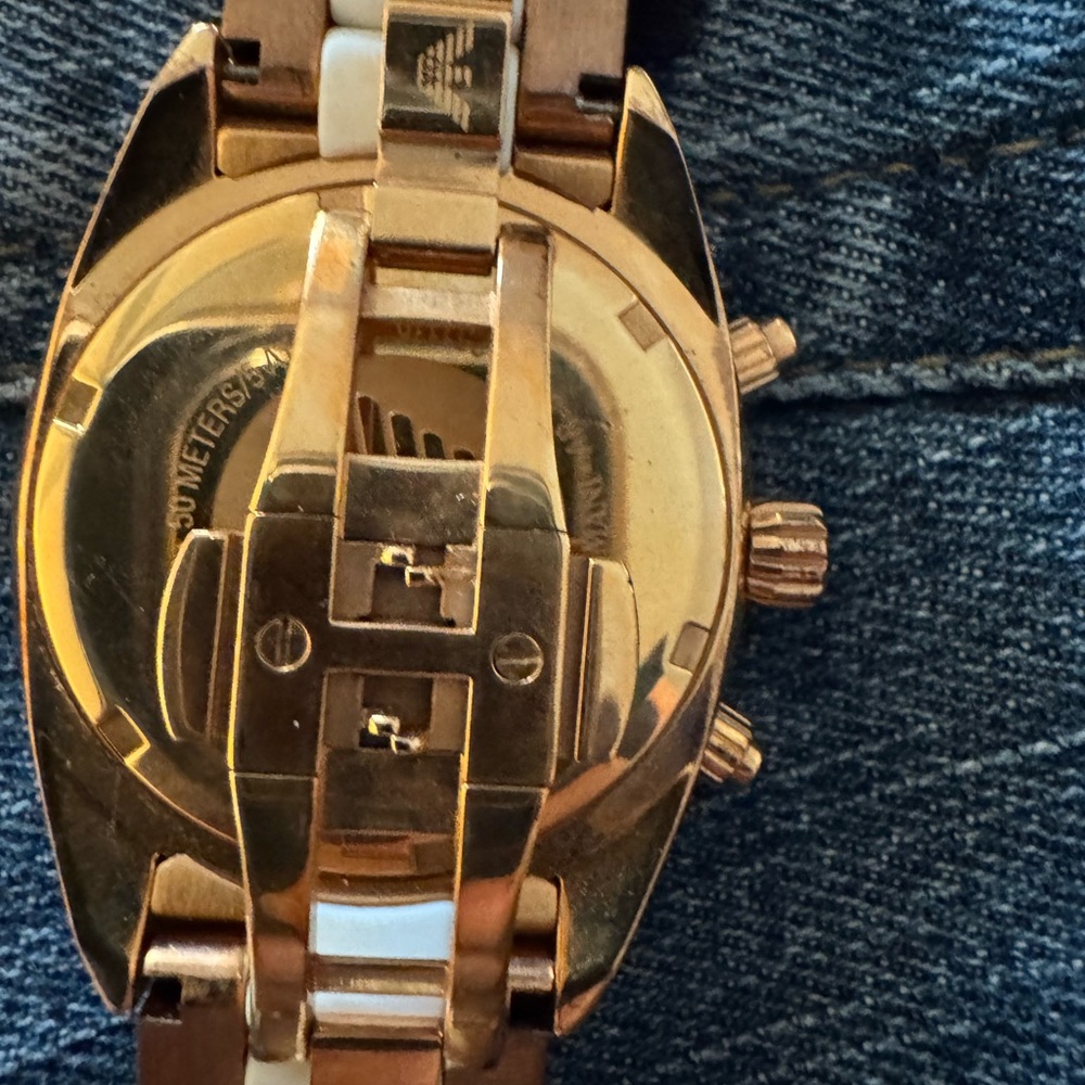 Emporio Armani rose, gold, and white watch - Picture 10 of 13